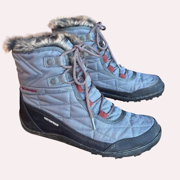 Columbia Minx Shorty III Waterproof Fur Trimmed Lightweight Snow Bootie size 8.5 - Picture 2 of 16